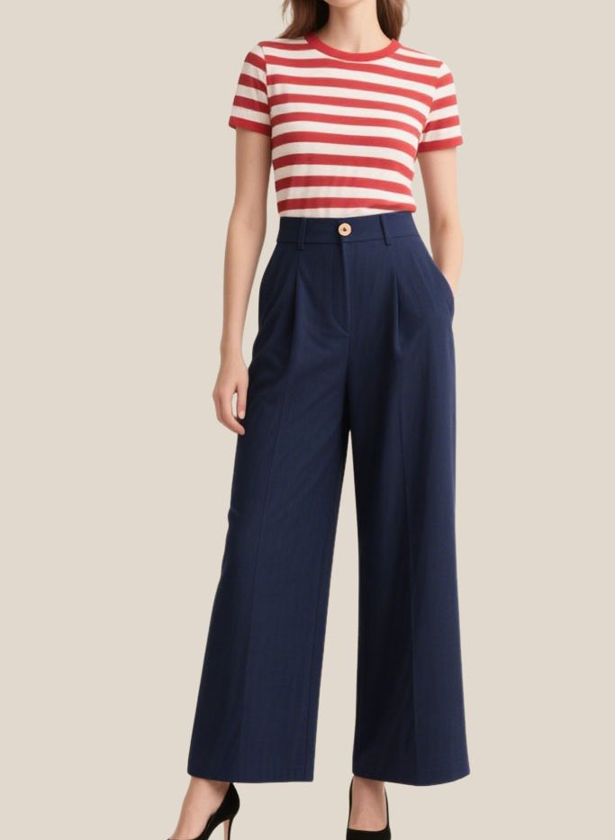 womens-solid-color-commute-wide-leg-suit-pants