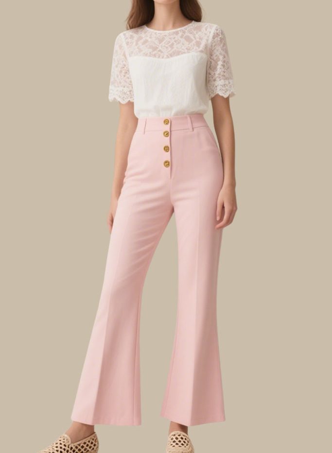 womens-pink-sweet-flared-suit-pants