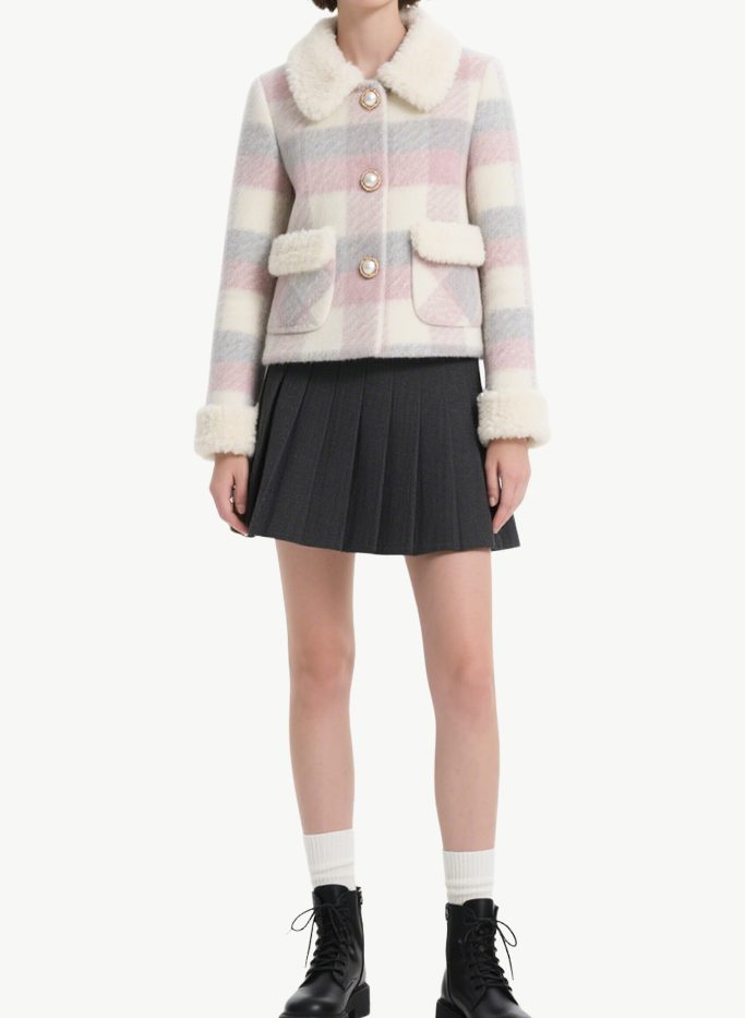 womens-plaid-faux-fur-collar-short-coat-warm-winter-outerwear